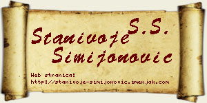 Stanivoje Simijonović vizit kartica